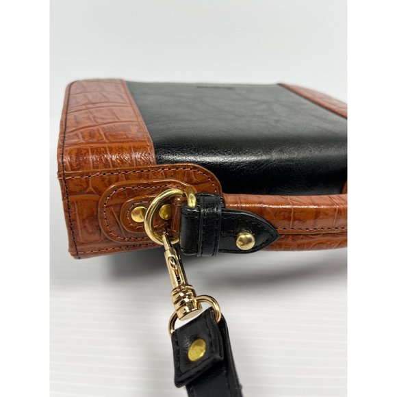 Vintage Bellrose brown and black satchel purse with handle - Picture 7 of 10